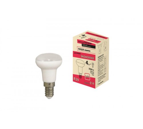 Лампа светодиодная R39 - 4 Вт-230 В -3000 К-E14 Народная  SQ0340-0134  TDM