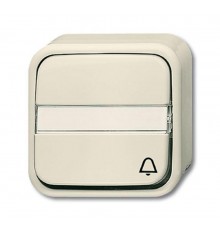 Кнопка 1-ая, 1-полюсная, (НО контакт), с N-клеммой, с символом "ЗВОНОК", серия Busch-Duro 2000 AP, цвет сл. кость  1442-0-0441   2CKA001442A0441  A