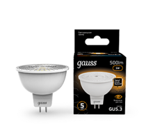 Лампа светодиодная LED 5Вт GU5.3 220В 3000К MR16  101505105  Gauss