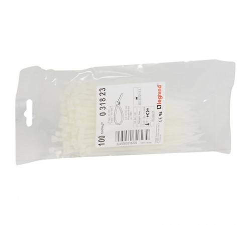 Монтажный хомут Colring - ширина 3.5 мм - длина 140 мм - пакет 100 шт - бесцветный  031823  Legrand