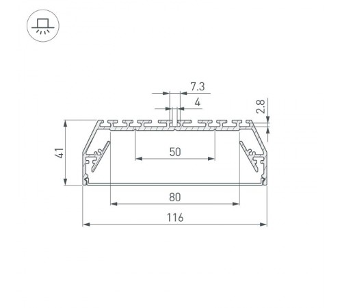 Профиль с экраном ALU-POWER-116-2000 ANOD+FROST  021941  Arlight