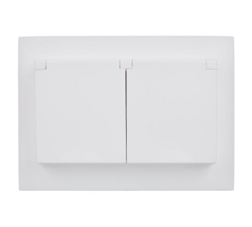 SKANDY Розетка 2-местная с кр. 16А в сб IP44 SK-R12W арктический белый  SK-R26-16-44-K01-F  IEK
