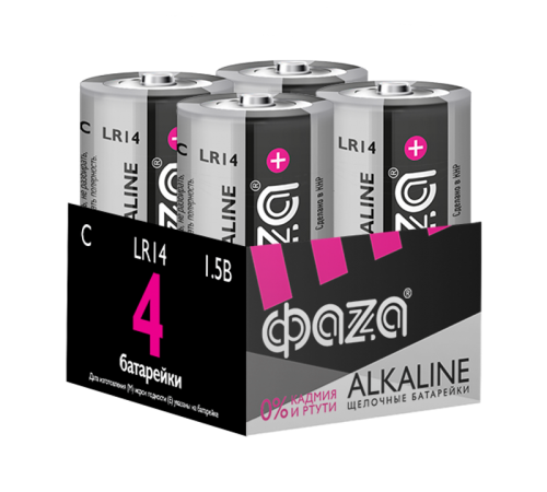 Батарейка LR14 ФАZА Alkaline Pack-4 арт.5033160