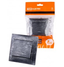 Выключатель 1 кл. с подсветкой 10А старинное серебро "Лама"  SQ1815-0646  TDM