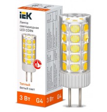 Лампа светодиодная CORN капсула 3Вт 12В 3000К керамика G4  LLE-CORN-3-012-30-G4  IEK