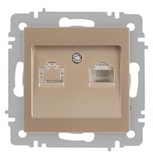 Розетка Intro Accent 6-303-04 информационная RJ45, IP20, СУ, шампань  Б0063632  Intro