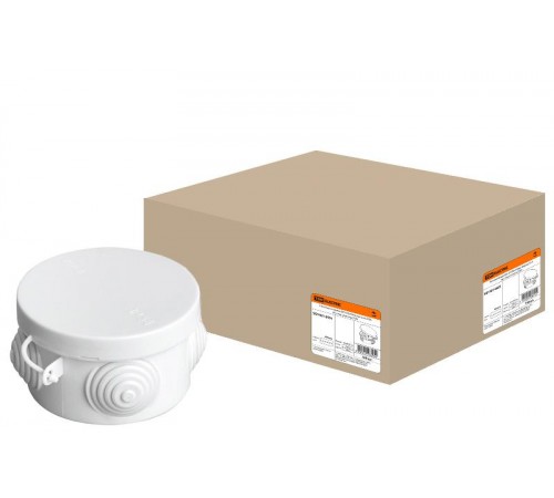 Коробка распределительная о/п D65х40мм, крышка, IP54, 4вх. инд. штрихкод  SQ1401-0501  TDM