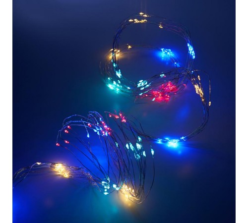 Гирлянда на елку, 200 диодов  мульти, CL53   10 веток* 20 лампочек, 2м + 1м шнур, IP20  32986  FERON