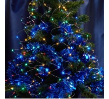 Гирлянда на елку, 200 диодов  мульти, CL53   10 веток* 20 лампочек, 2м + 1м шнур, IP20  32986  FERON