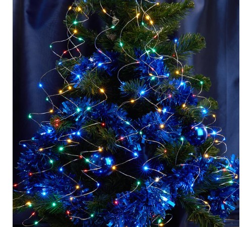 Гирлянда на елку, 200 диодов  мульти, CL53   10 веток* 20 лампочек, 2м + 1м шнур, IP20  32986  FERON