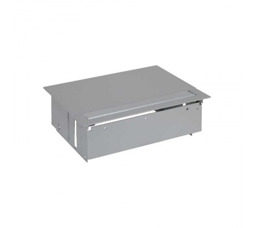 Simon S400 Врезной розеточный блок с крышкой и мет. вводом, 3x2P+E, 1 пустое отверстие, алюминий, Simon 400  45403000-133  Simon