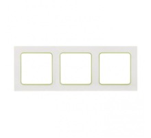 Стокгольм Рамка 3-местная белая с линией цвета зеленый PROxima  EAM-G-302-10  EKF