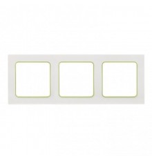 Стокгольм Рамка 3-местная белая с линией цвета зеленый PROxima  EAM-G-302-10  EKF