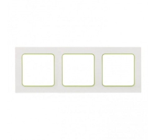 Стокгольм Рамка 3-местная белая с линией цвета зеленый PROxima  EAM-G-302-10  EKF