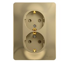 Glossa Титан Розетка 2-я с заземлением со шторками (в сборе с рамкой)  GSL000426  SE