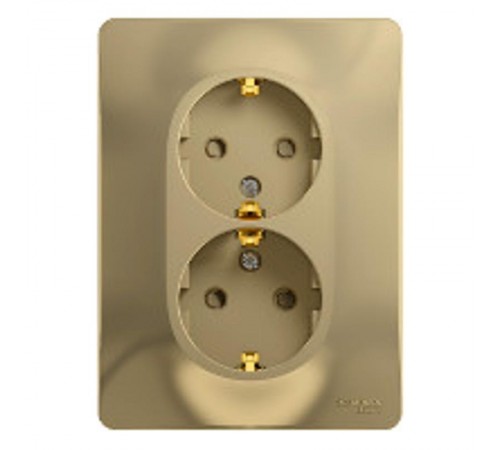 Glossa Титан Розетка 2-я с заземлением со шторками (в сборе с рамкой)  GSL000426  SE