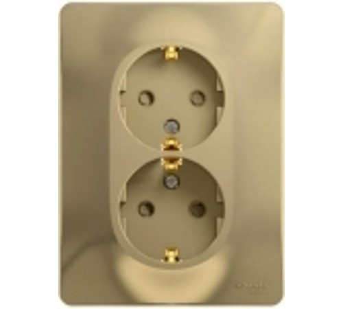 Glossa Титан Розетка 2-я с заземлением со шторками (в сборе с рамкой)  GSL000426  SE