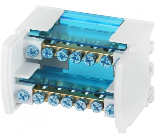 Аксессуары для клемм NO-224-13 ЭРА Шины на DIN-рейку в корпусе (кросс-модуль) ШНК 2х7 L+PEN  Б0043931  ЭРА