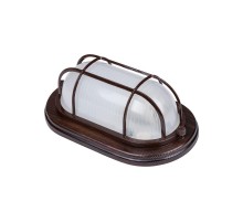 Светильник пылевлагозащищенный под лампу для ЖКХ НПБ1402 венге овал с реш. 60Вт IP54 TDM