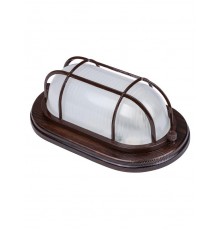 Светильник пылевлагозащищенный под лампу для ЖКХ НПБ1402 венге овал с реш. 60Вт IP54 TDM