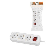 Удлинитель 3 гнезда, 10 метров, с/з, выкл., 16 А, 3500 Вт, белый, НАРОДНЫЙ  SQ1303-1424  TDM