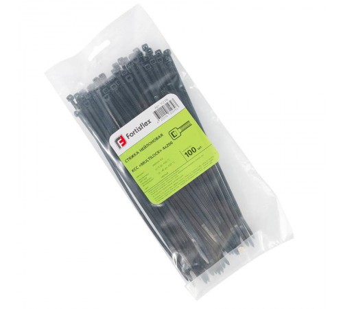 Стяжка нейлоновая КСС "MULTILOCK" 4х200 (черн) (100шт)  102316  Fortisflex