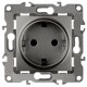 Розетка 12-2101-12 с заземлением, 16АХ-250В,  графит  Б0019319  ЭРА