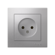 AtlasDesign Алюминий Розетка без заземления, 16А, (в сборе с рамкой)  ATN000340  SE