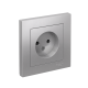 AtlasDesign Алюминий Розетка без заземления, 16А, (в сборе с рамкой)  ATN000340  SE