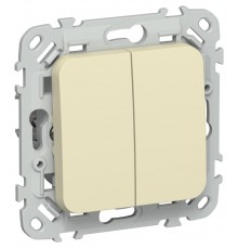 FLITE Выключатель 2-клавишный 10А ВС12-1-0-ФлН навахо  FI-V20-0-10-1-K87  IEK