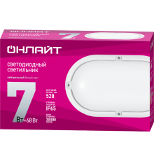 Светильник светодиодный пылевлагозащищенный для ЖКХ OBL-O1-7-4K-WH-IP65  71687  ОНЛАЙТ