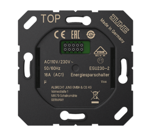 Энергосберегающий выключатель для картодержателя RFID-карт арт.: .. CARD RFID ..; универсальные встраиваемые механизмы  ESU230-2  Jung