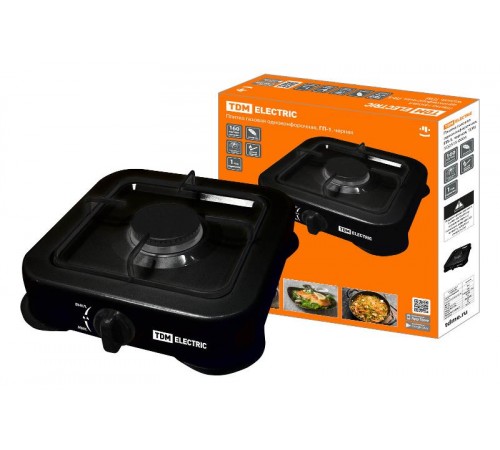 Плитка газовая одноконфорочная, ГП-1, чёрная,  SQ2515-0004  TDM