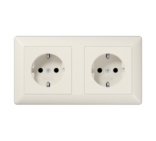 Механизм двух SCHUKO-розеток для кабель-каналов, монолит с рамкой AS1522BF Jung