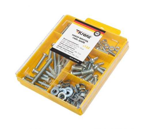 Набор саморезов, винтов и гаек 132 шт.  KR-01-3101-09  Kranz