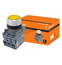 Кнопка с фиксацией MP2-21Y(LED) в сборе d22мм/220В 1з+1р желтая  SQ0747-0023  TDM