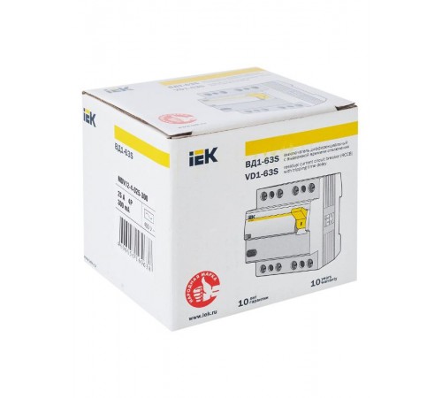 Выключатель дифференциальный (УЗО) ВД1-63S 4п 25А 300мА тип AC  MDV12-4-025-300  IEK