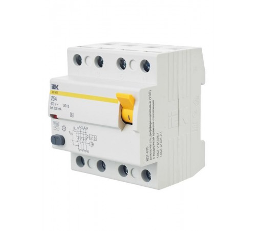 Выключатель дифференциальный (УЗО) ВД1-63S 4п 25А 300мА тип AC  MDV12-4-025-300  IEK