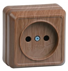 ОКТАВА дуб Розетка 1-местнаяО/У б/з 10А РС20-2-ОД  ERO10-K04-10-DC  GENERICA