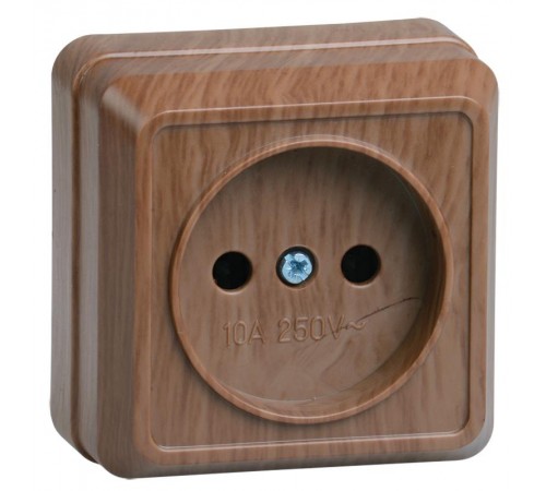 ОКТАВА дуб Розетка 1-местнаяО/У б/з 10А РС20-2-ОД  ERO10-K04-10-DC  GENERICA