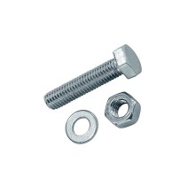 Болт DIN933 с шестигранной головкой оцинк. М10х80 + гайка + шайба (2 шт) - пакет ( 0,132 кг)  114057  Tech-KREP