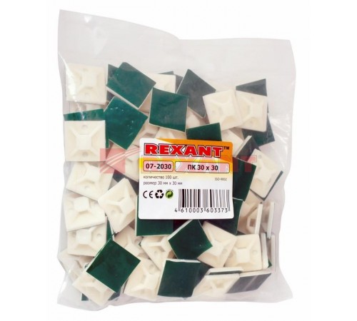 Площадка самоклеящаяся 30х30 мм, белая, упаковка 100 шт.  07-2030  REXANT