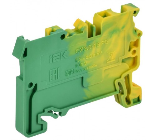 ARMAFIX Клемма пруж. CX2.5-1B PE 2,5мм2 зазем.  AF-CT41-06-11-K52-002  IEK