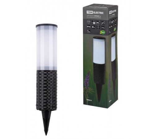 Светильник СС "Ротанг 1" на солнечных батареях, пластик, 7х43cм,  SQ0330-0114  TDM