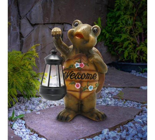 Cветильник садовый декоративный SL-RSN28-TRL на солнечной батарее, полистоун, цветной, 28 см  Б0016270  ЭРА