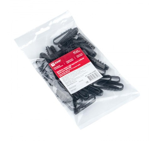 Дюбель-хомут для круглого кабеля  (5-10мм) черный (50шт.) EKF PROxima  plc-ncs50-5x10b  EKF