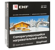 Саморегулирующийся нагревательный кабель 17 Вт/м для обогрева трубопроводов StopFrost 10 м SF-17-10  EKF