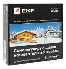 Саморегулирующийся нагревательный кабель 17 Вт/м для обогрева трубопроводов StopFrost 1 м SF-17-1  EKF