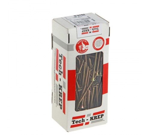 Саморезы универсальные 70х4,0 мм (150 шт) желтые - коробка с окном ( 0,525 кг)  102249  Tech-KREP