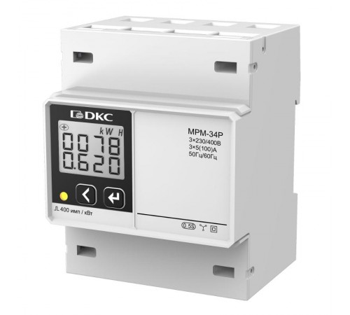 Многофункциональное измерительное устройство МРМ, LCD дисплей на DIN-рейку  MPM-34P  DKC
